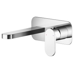 Binsey Wall Mounted 2 Tap Hole Basin Mixer With Plate