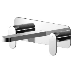 Binsey Wall Mounted 3 Tap Hole Basin Mixer With Plate