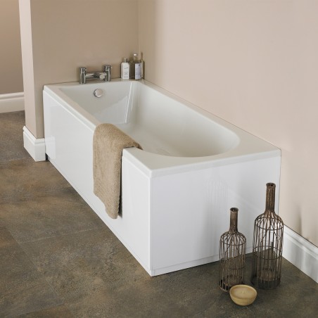 Barmby Round Single Ended Rectangular Bath 1700mm x 700mm - Eternalite Acrylic