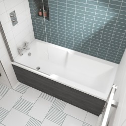 Square Straight Single Ended Shower Bath 1700mm x 750mm - Eternalite Acrylic - Insitu