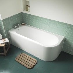 Crescent Back-to-Wall Bath incuding Panel 1700mm x 725mm - Left Handed