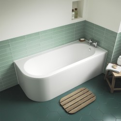 Crescent Back-to-Wall Bath incuding Panel 1700mm x 725mm - Right Handed