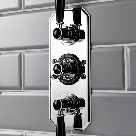 Topaz Black Triple Concealed Shower Valve