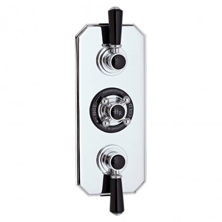 Topaz Black Triple Concealed Shower Valve with Diverter