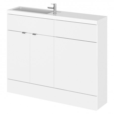 Fusion 1100mm Slimline Combination Vanity & Toilet Unit - Gloss White