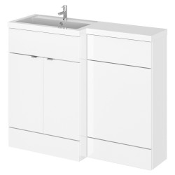 Fusion 1100mm Combination Vanity & Toilet Unit with Left Hand Basin - Gloss White