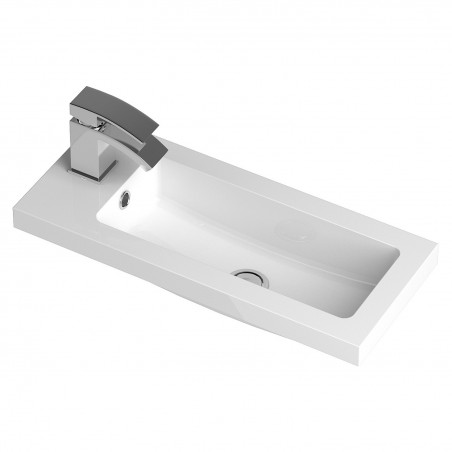 Fusion 600mm Slimline Vanity Unit with Basin - Gloss White