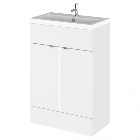 Fusion 600mm Vanity Unit with Basin - Gloss White