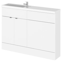 Fusion 1200mm Slimline Combination Vanity & Toilet Unit with Left Hand Basin - Gloss White