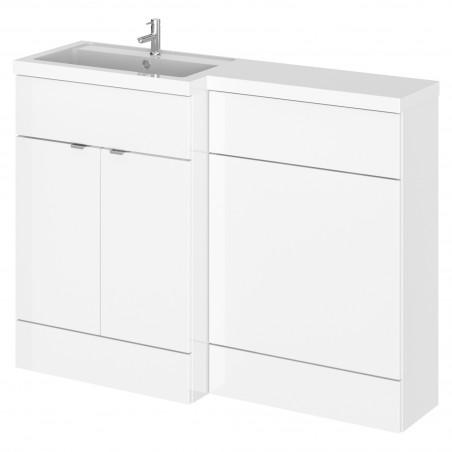 Fusion 1200mm Combination Vanity & Toilet Unit with Left Hand Basin - Gloss White