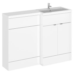 Fusion 1200mm Combination Vanity & Toilet Unit with Right Hand Basin - Gloss White
