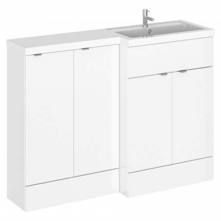 Fusion 1200mm Combination Vanity & Toilet Unit with Right Hand Basin - Gloss White