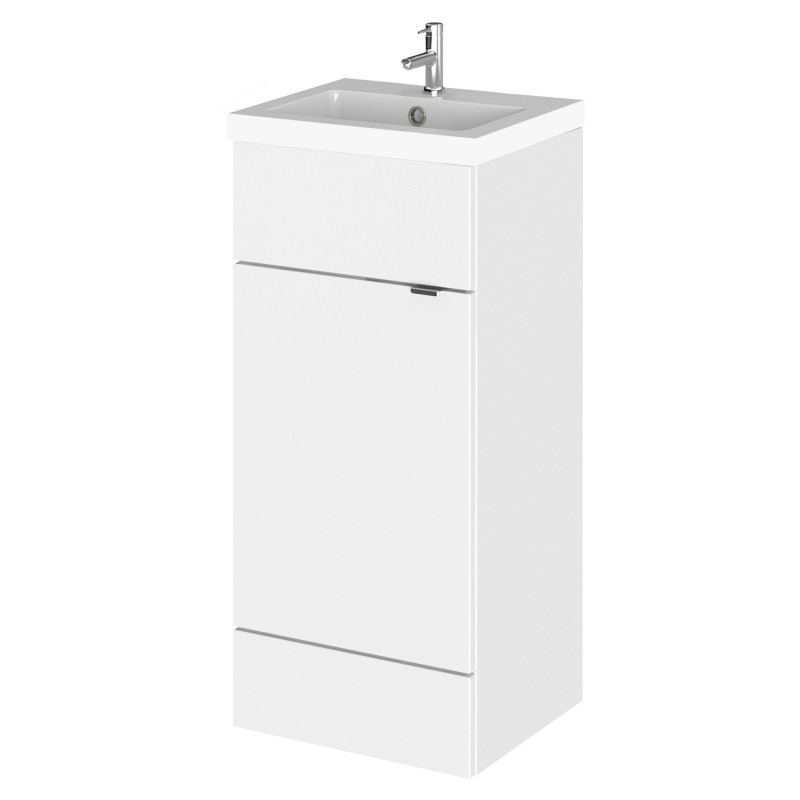 Fusion 400mm Vanity Unit and Basin with 1 Tap Hole - Gloss White Fusion 400mm Vanity Unit and Basin with 1 Tap Hole - Gloss White