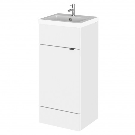 Fusion 400mm Vanity Unit and Basin with 1 Tap Hole - Gloss White