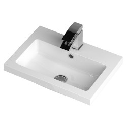 Fusion 500mm Vanity Unit and Basin with 1 Tap Hole - Gloss White