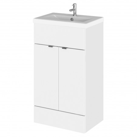 Fusion 500mm Vanity Unit & Ceramic Basin - Gloss White