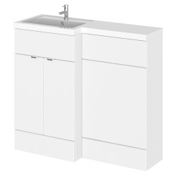 Fusion 1000mm Combination Vanity & Toilet Unit with Left Hand Basin - Gloss White