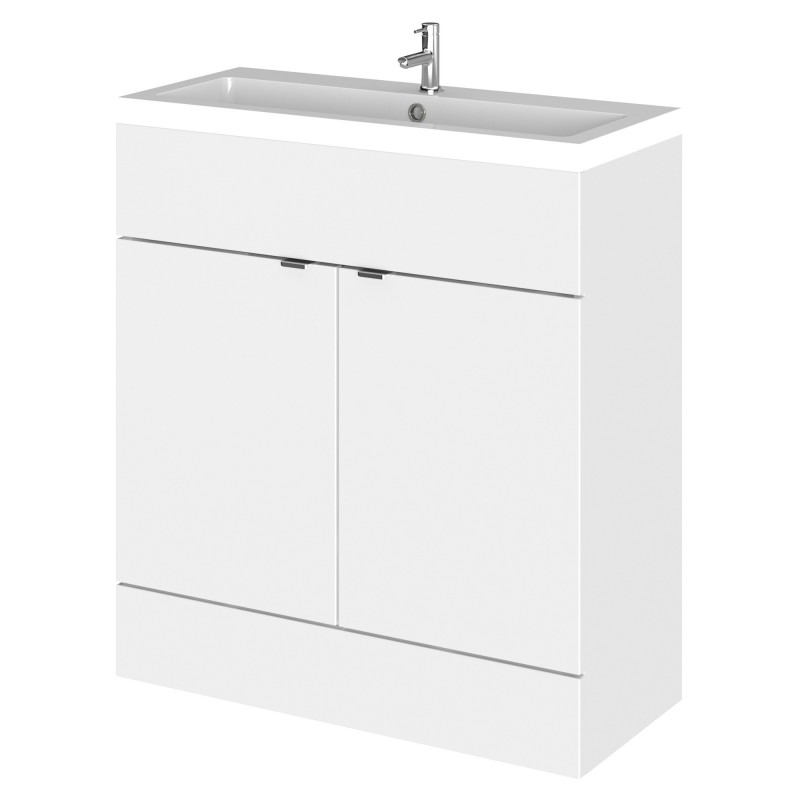 Fusion 800mm Vanity Unit and Basin with 1 Tap Hole - Gloss White Fusion 800mm Vanity Unit and Basin with 1 Tap Hole - Gloss White