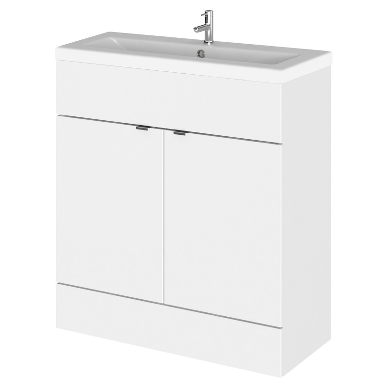 Fusion 800mm Vanity Unit & Ceramic Basin - Gloss White Fusion 800mm Vanity Unit & Ceramic Basin - Gloss White