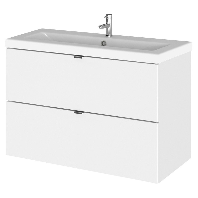 Fusion 800mm Vanity Unit & Ceramic Basin - Gloss White Fusion 800mm Vanity Unit & Ceramic Basin - Gloss White