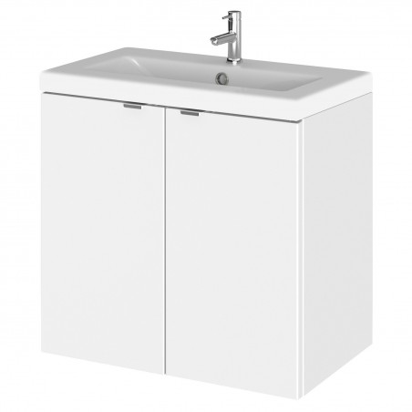 Fusion 600mm Vanity Unit & Ceramic Basin - Gloss White