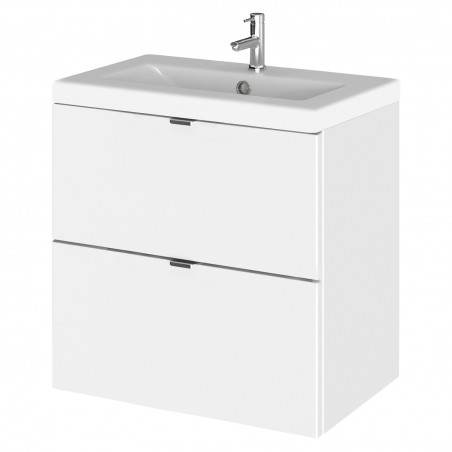 Fusion 500mm Vanity Unit & Ceramic Basin - Gloss White