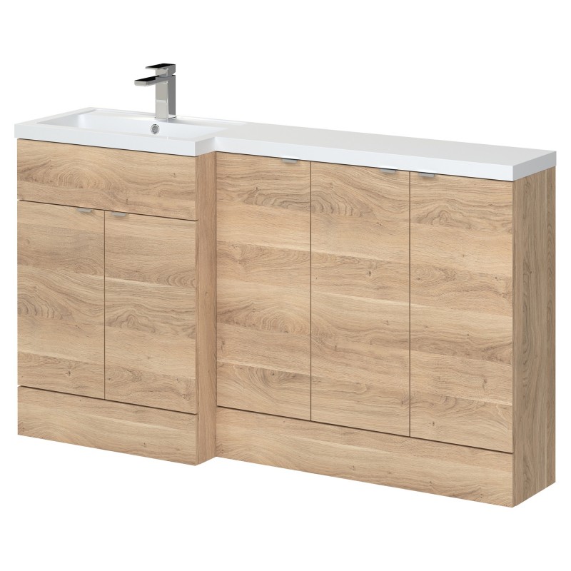 Fusion 1500mm Left Hand Combination - Bleached Oak Fusion 1500mm Left Hand Combination - Bleached Oak