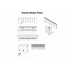 Carisa Elvino Floor White Aluminium Radiator - 995 x 300mm - Technical Drawing