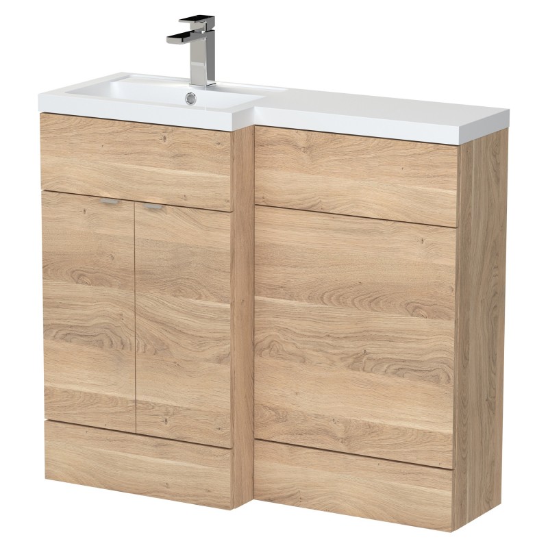 Fusion 1000mm Left Hand Combination - Bleached Oak Fusion 1000mm Left Hand Combination - Bleached Oak