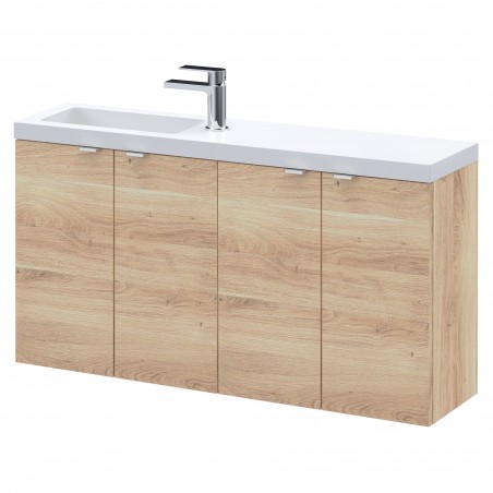 Fusion Slimline 1000mm Combination Vanity - Bleached Oak