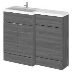Fusion 1100mm Combination Vanity & Toilet Unit with Left Hand Basin - Anthracite Woodgrain