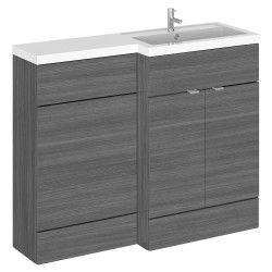 Fusion 1100mm Combination Vanity & Toilet Unit with Right Hand Basin - Anthracite Woodgrain