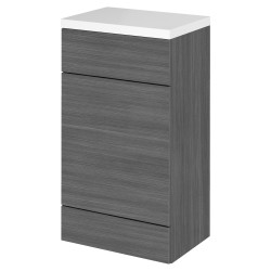 Fusion 500mm Toilet Unit with Polymarble Top - Anthracite Woodgrain
