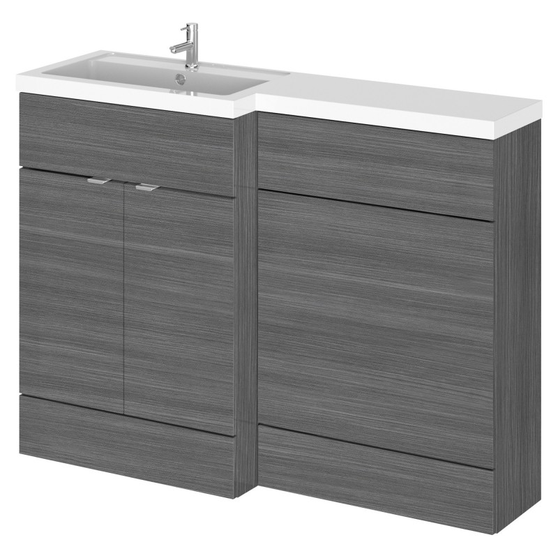 Fusion 1200mm Combination Vanity & Toilet Unit with Left Hand Basin - Anthracite Woodgrain Fusion 1200mm Combination Vanity & Toilet Unit with Left Hand Basin - Anthracite Woodgrain