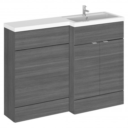 Fusion 1200mm Combination Vanity & Toilet Unit with Right Hand Basin - Anthracite Woodgrain