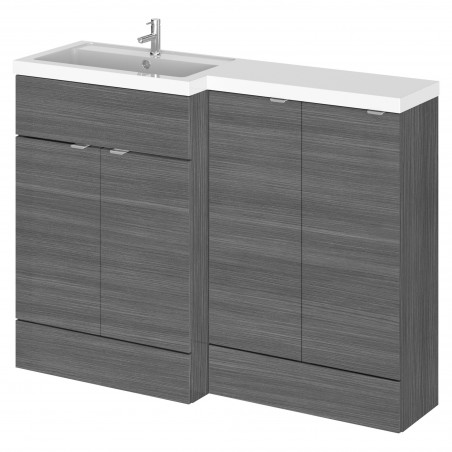 Fusion 1200mm Combination Vanity & Toilet Unit with Left Hand Basin - Anthracite Woodgrain