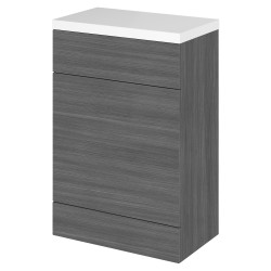 Fusion 600mm Toilet Unit with Polymarble Top - Anthracite Woodgrain