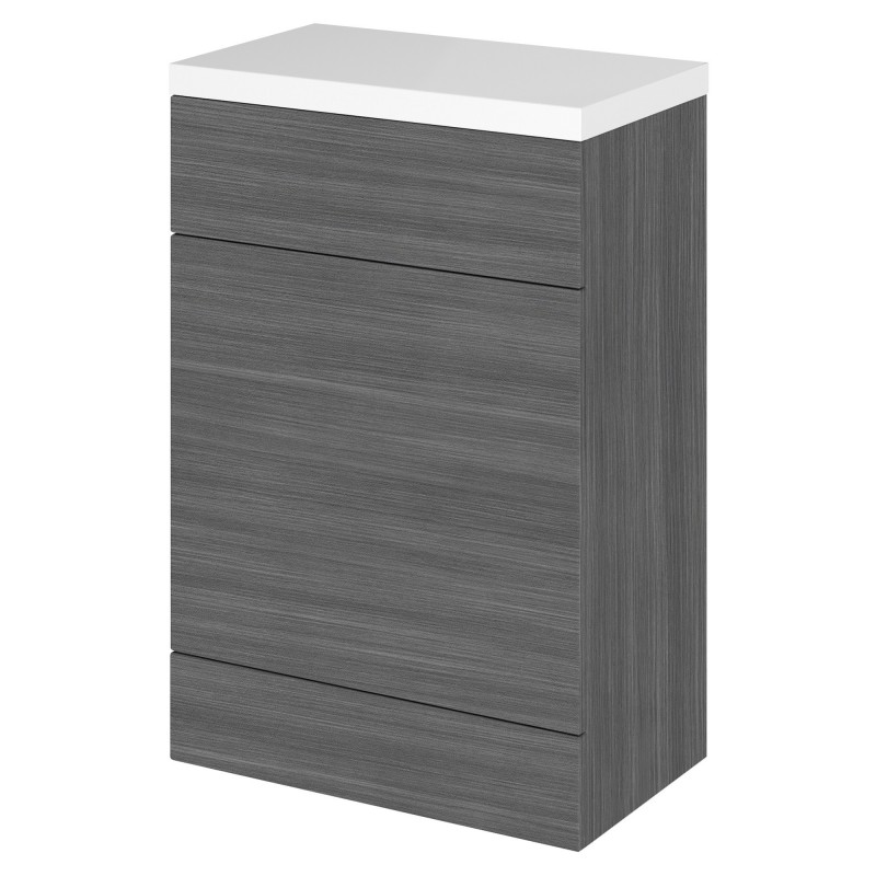 Fusion 600mm Toilet Unit with Polymarble Top - Anthracite Woodgrain Fusion 600mm Toilet Unit with Polymarble Top - Anthracite Woodgrain