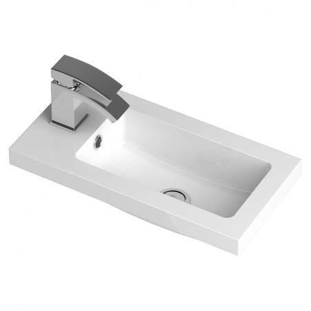 Fusion 500mm Slimline Vanity Unit with Basin - Anthracite Woodgrain