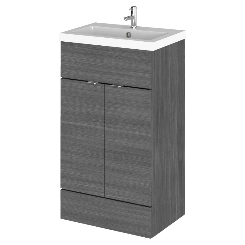 Fusion 500mm Vanity Unit and Basin with 1 Tap Hole - Anthracite Woodgrain Fusion 500mm Vanity Unit and Basin with 1 Tap Hole - Anthracite Woodgrain