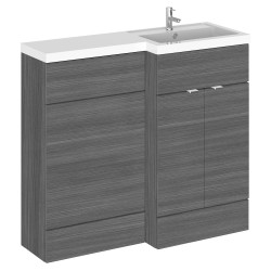 Fusion 1000mm Combination Vanity & Toilet Unit with Right Hand Basin - Anthracite Woodgrain