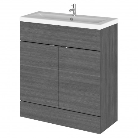 Fusion 800mm Vanity Unit & Ceramic Basin - Anthracite Woodgrain