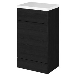 Fusion 500mm Toilet Unit with Polymarble Top - Charcoal Black Woodgrain