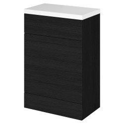 Fusion 600mm Toilet Unit with Polymarble Top - Charcoal Black Woodgrain