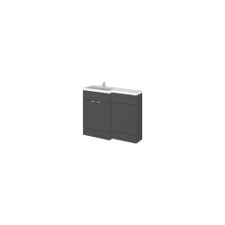 Fusion 1100mm Combination Vanity & Toilet Unit with Left Hand Basin - Gloss Grey