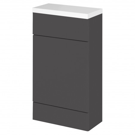 Fusion 500mm Slimline Toilet Unit with Polymarble Top - Gloss Grey