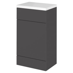 Fusion 500mm Toilet Unit with Polymarble Top - Gloss Grey