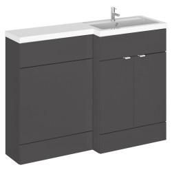 Fusion 1200mm Combination Vanity & Toilet Unit with Right Hand Basin - Gloss Grey