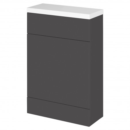 Fusion 600mm Slimline Toilet Unit with Polymarble Top - Gloss Grey