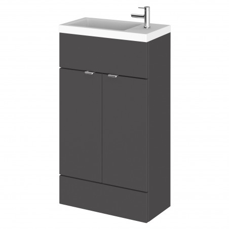 Fusion 500mm Slimline Vanity Unit with Basin - Gloss Grey